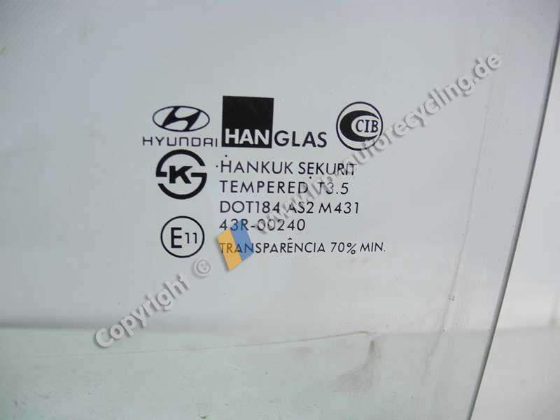 Hyundai Matrix FC BJ2001 Türscheibe hinten links